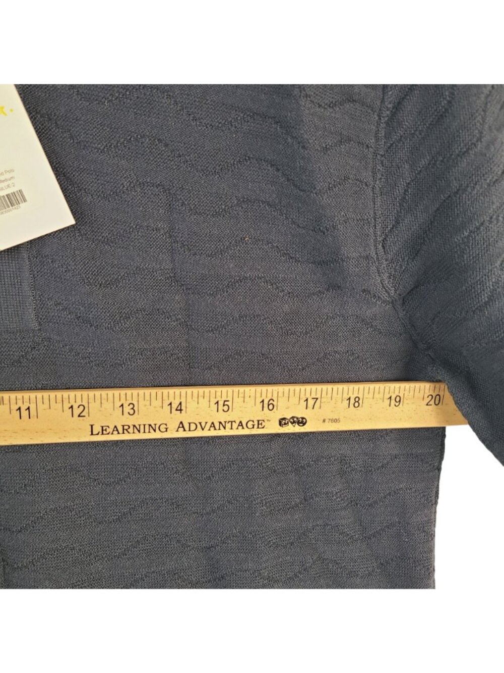 NEW Sheep Inc. Pacific Blue Wave Textured Polo Shirt 100% Merino Wool Sz M - Picture 6 of 8